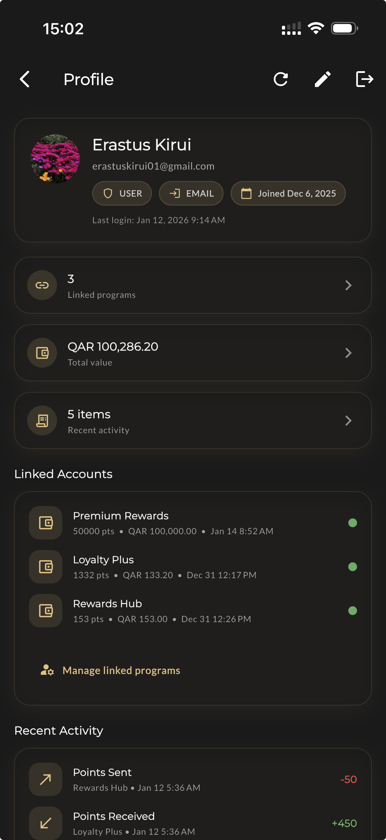 Wafaa profile and linked accounts